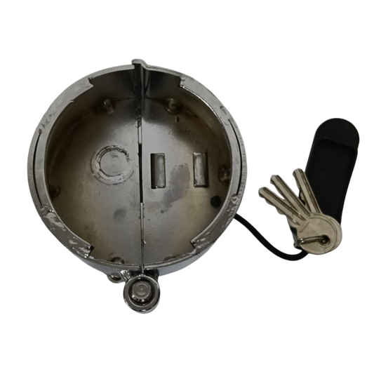 Candado de Seguridad Anti-Robo para Tanque Diesel (Tipo Concha) Cromado con Llave - Universal (14849)