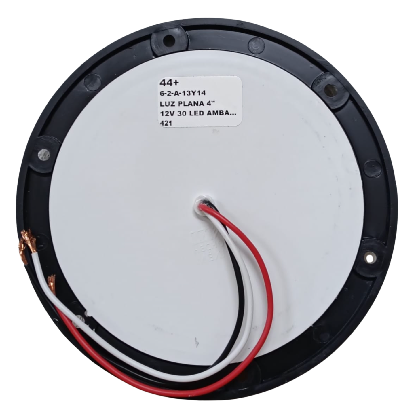 Plafón Redondo 4" Plano Ámbar 30 LEDs (Alta Potencia 5W) - 44+