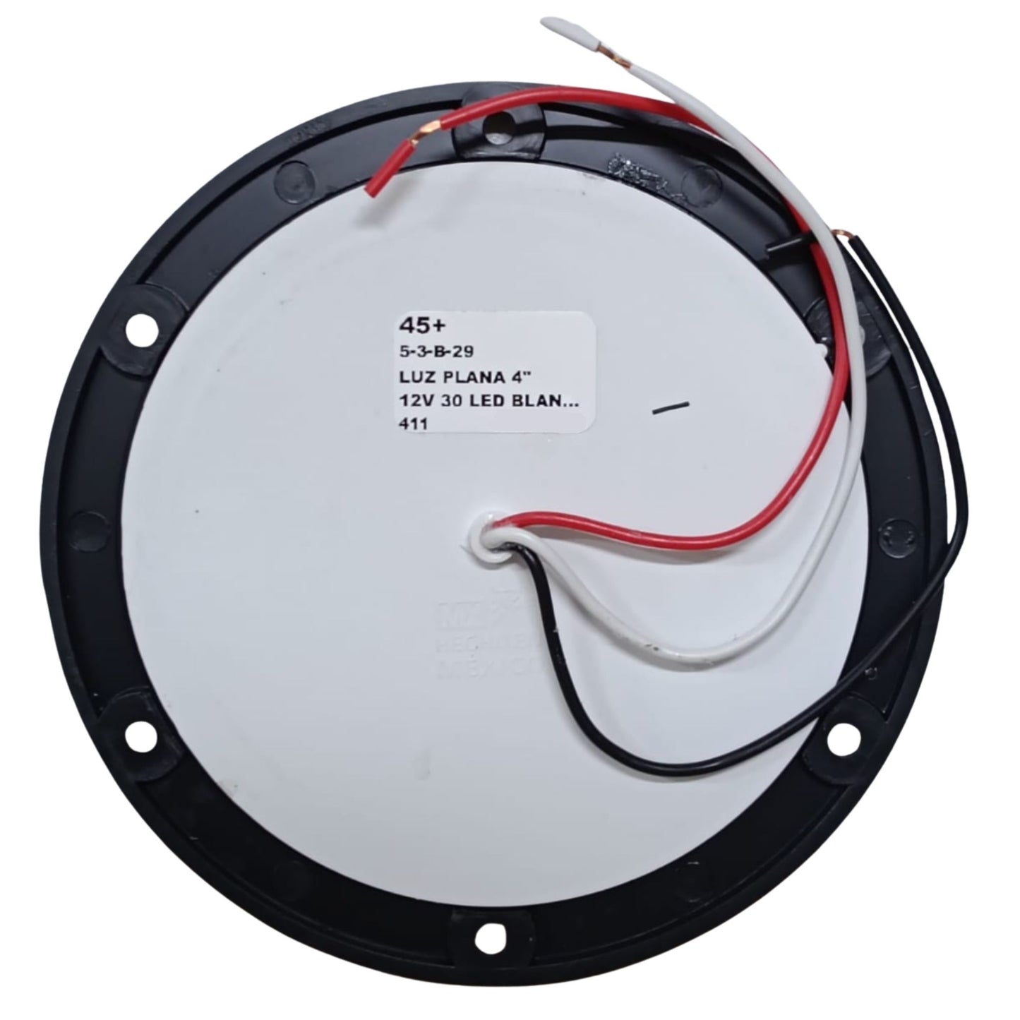 Plafón Redondo 4" Plano Blanco 30 LEDs (Alta Potencia 5W) - 45+