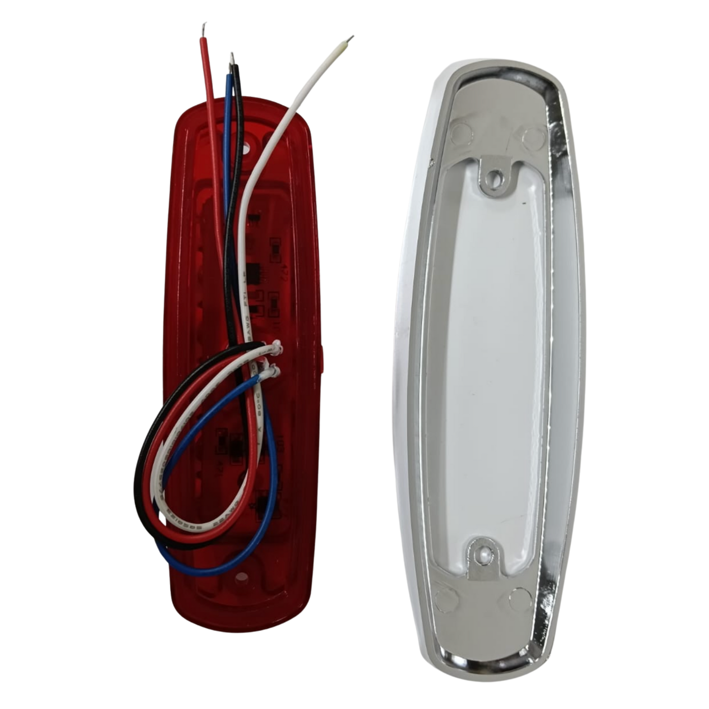 Plafón Rectangular Tipo Peterbilt "Perfil Alto" (Clásico) 12 LEDs Rojo - Funciones Stop y Cuarto