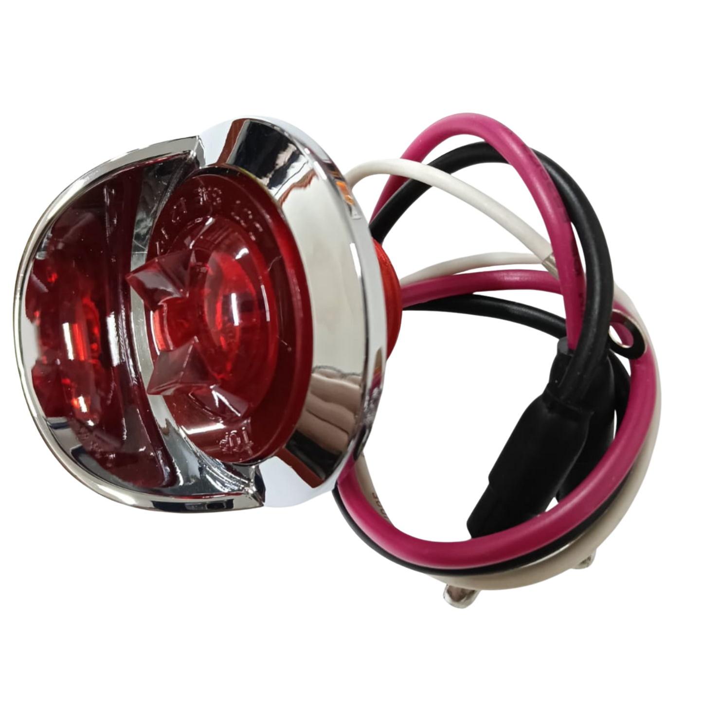 Plafón Marcador Redondo 1 ¾" LED Rojo con Bisel - Función Alta y Baja (12V/24V)