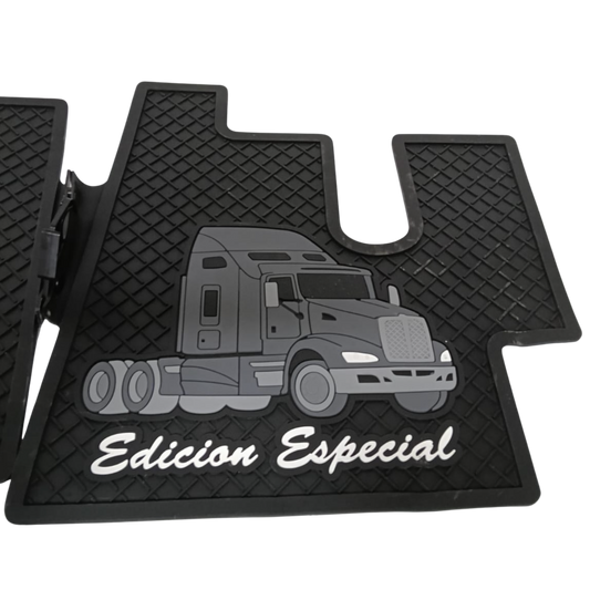 Juego de Tapetes de Hule Color Gris Tipo Original para Kenworth T800 / T660 / W900