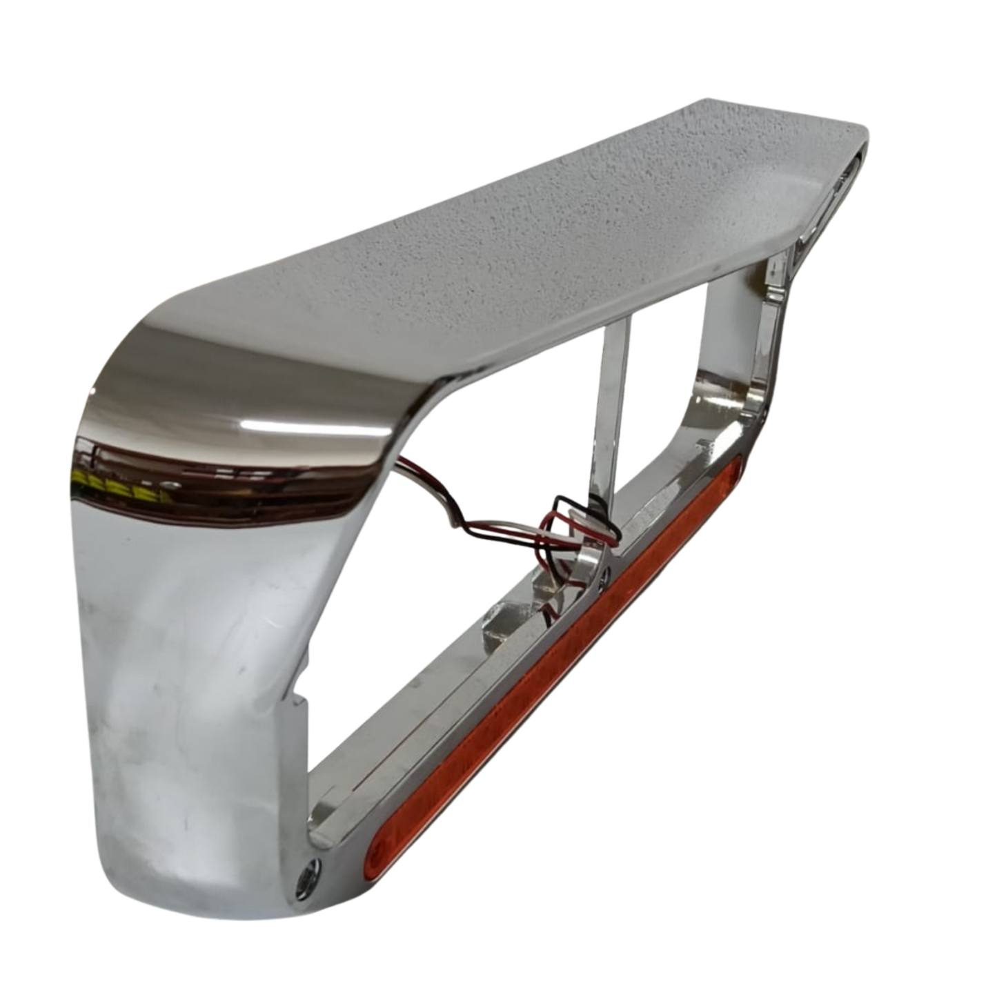 Bisel Cromado para Faro Rectangular Doble con Tira LED Ámbar (14 LED) - Kenworth T800/T600/W900