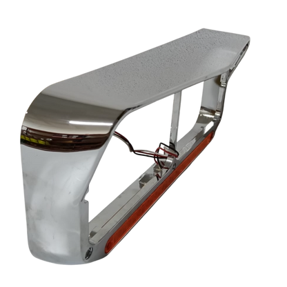 Bisel Cromado para Faro Rectangular Doble con Tira LED Ámbar (14 LED) - Kenworth T800/T600/W900