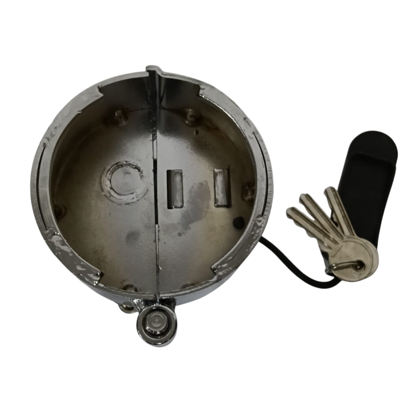 Candado de Seguridad Anti-Robo para Tanque Diesel (Tipo Concha) Cromado con Llave - Universal (14849)