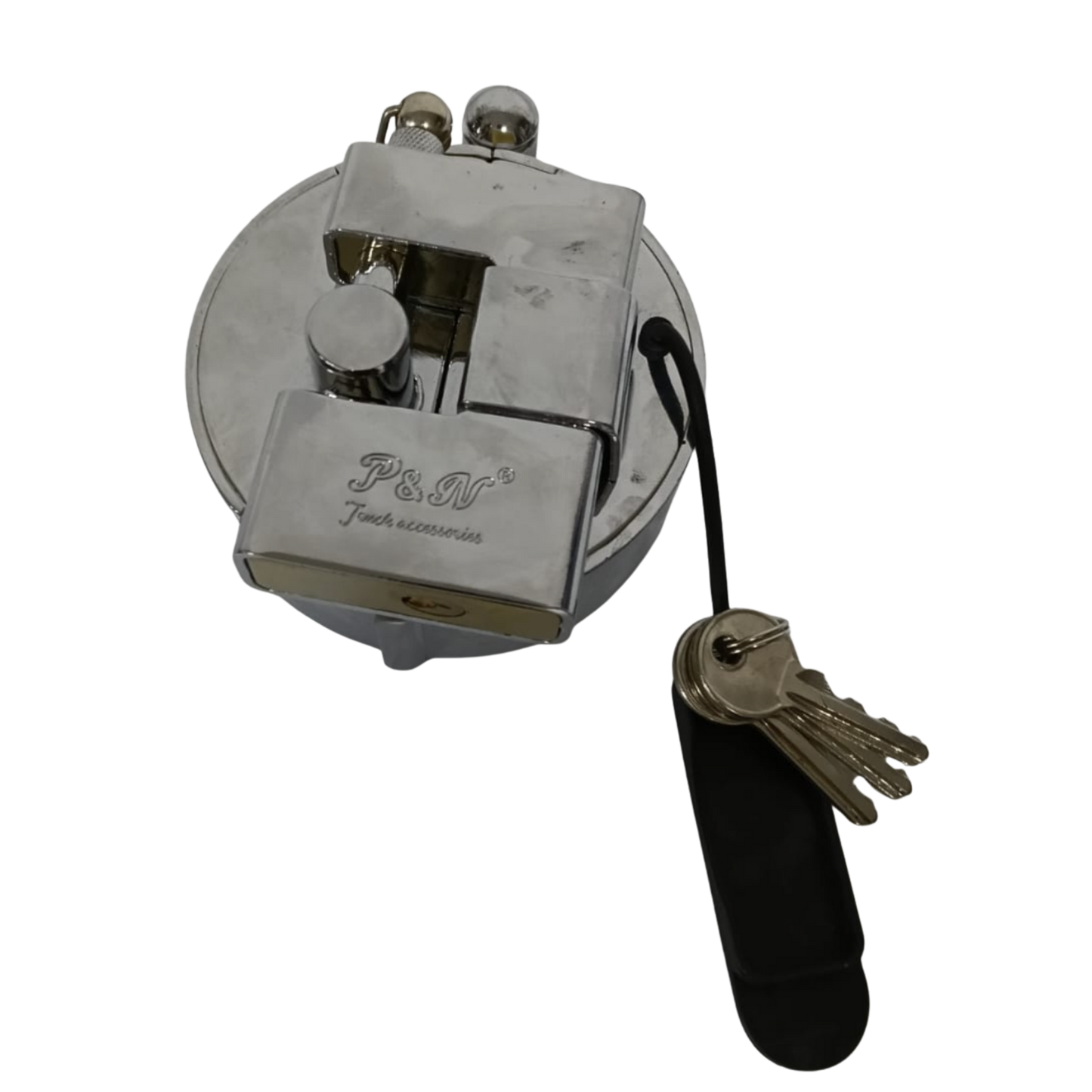 Candado de Seguridad Anti-Robo para Tanque Diesel (Tipo Concha) Cromado con Llave - Universal (14849)