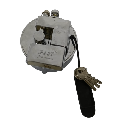 Candado de Seguridad Anti-Robo para Tanque Diesel (Tipo Concha) Cromado con Llave - Universal (14849)
