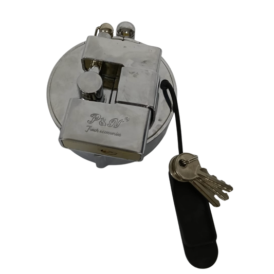 Candado de Seguridad Anti-Robo para Tanque Diesel (Tipo Concha) Cromado con Llave - Universal (14849)