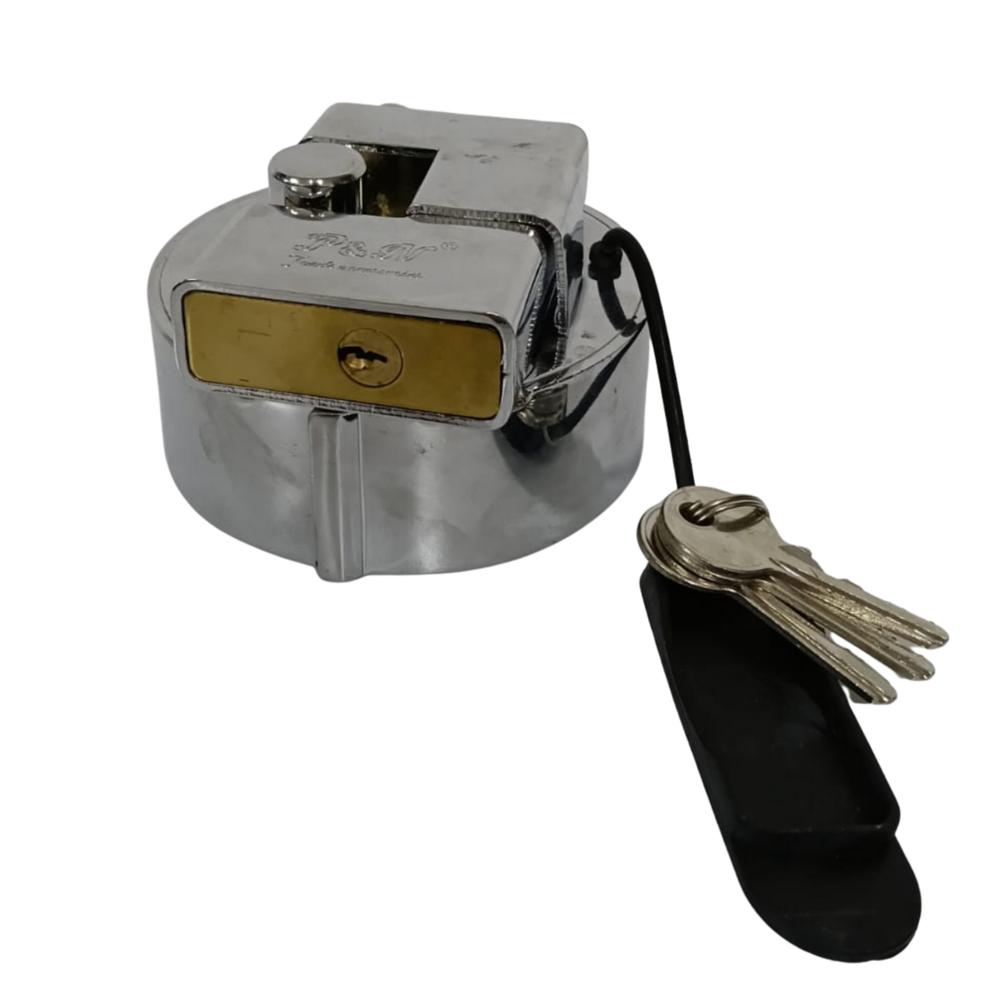 Candado de Seguridad Anti-Robo para Tanque Diesel (Tipo Concha) Cromado con Llave - Universal (14849)
