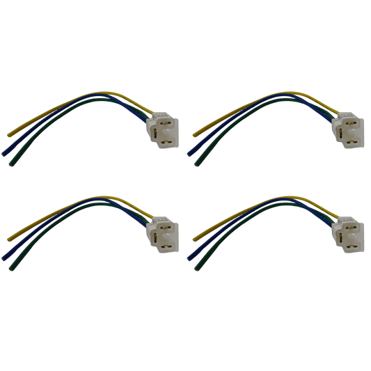 Kit 4 Piezas: Conectores / Sockets Universales H4 y Silvín (3 Terminales) - Para Renovación Frontal