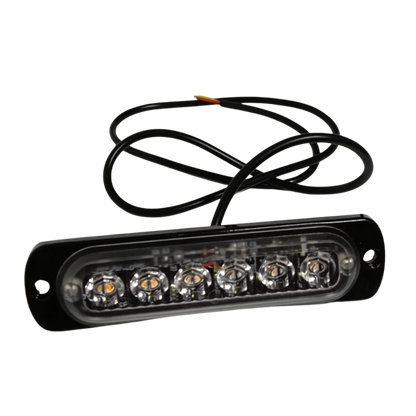 Luz Marcadora Lateral / Gálibo Rectangular 6 LEDs Ámbar - Multivoltaje 12V/24V (LAAF+4)