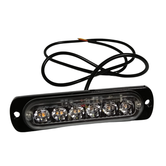 Luz Marcadora Lateral / Gálibo Rectangular 6 LEDs Ámbar - Multivoltaje 12V/24V (LAAF+4)