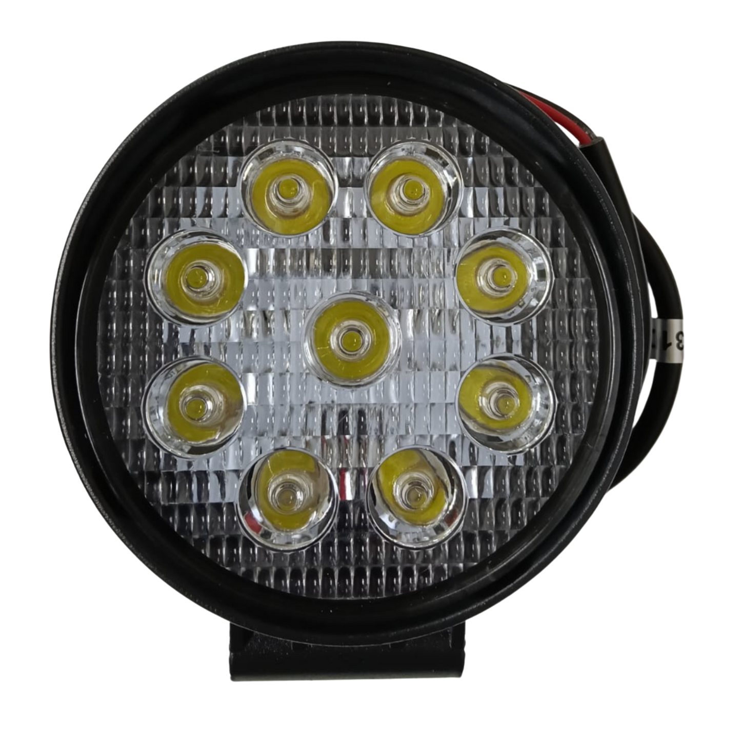 Faro Auxiliar LED Redondo 4.5" de Alta Potencia 9 LED - Base Negra de Aluminio