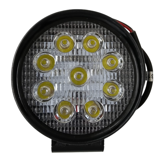 Faro Auxiliar LED Redondo 4.5" de Alta Potencia 9 LED - Base Negra de Aluminio