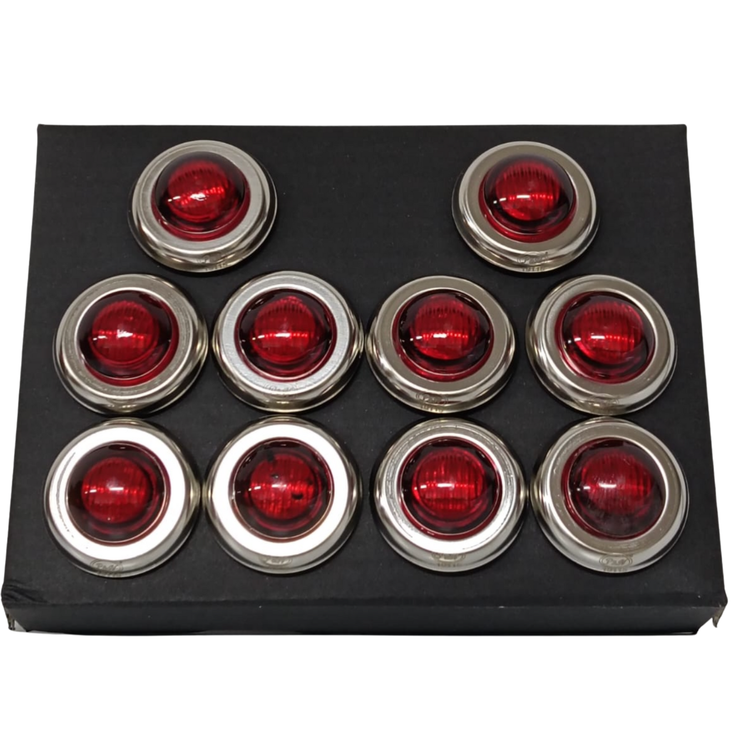 Paquete 10 Piezas: Plafón Micro LED 3/4" Rojo "Ojo de Buey" (Tipo Bala) - Incluye Hules y Conectores