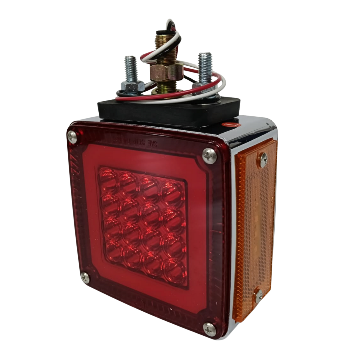 Plafón Trasero "Halo" 36 LEDs Rojo/Ámbar con Estrobo y Direccional - Lado Izquierdo (Chofer)