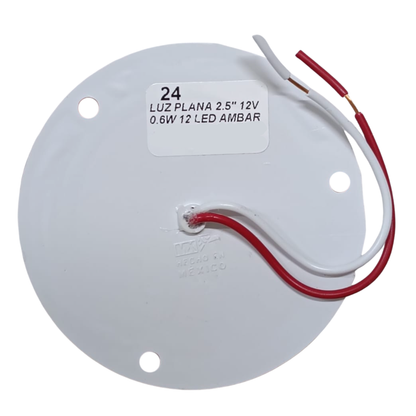 Plafón Redondo 2.5" Plano Ámbar 12 LEDs (Marcador de Alta Intensidad) - 24