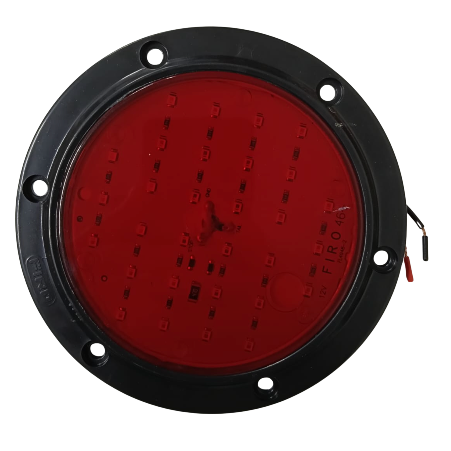 Plafón Redondo 4" Plano Serie 46+ 30 LED Rojo - Stop, Cuarto y Vuelta