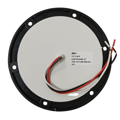 Plafón Redondo 4" Plano Serie 46+ 30 LED Rojo - Stop, Cuarto y Vuelta