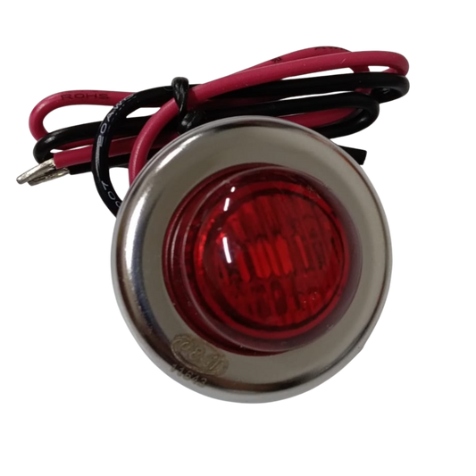 Plafón Marcador Micro LED 3/4" Rojo "Ojo de Buey" (Tipo Bala) - Incluye Hule de Montaje