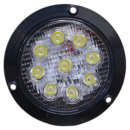 Plafón Redondo 4" Blanco 9 LEDs con Base Negra (Luz de Reversa) - 10725