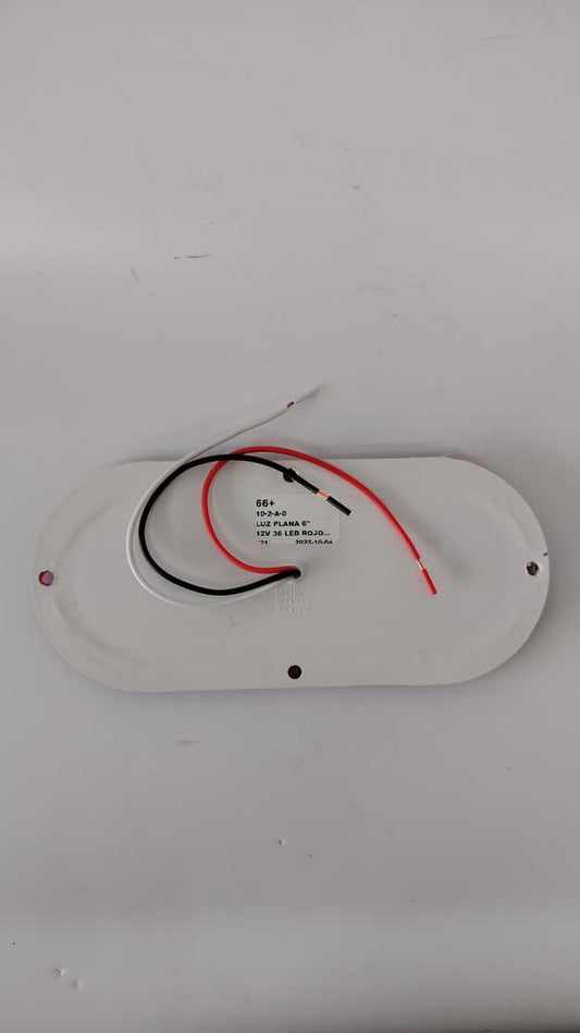 Plafón Ovalado 6" Plano - 36 LEDs Rojo (Stop, Cuartos y Direccional) - 12V