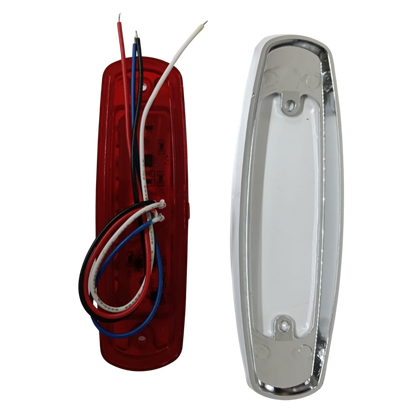 Plafón Rectangular Tipo Peterbilt "Perfil Alto" (Clásico) 12 LEDs Rojo - Funciones Stop y Cuarto