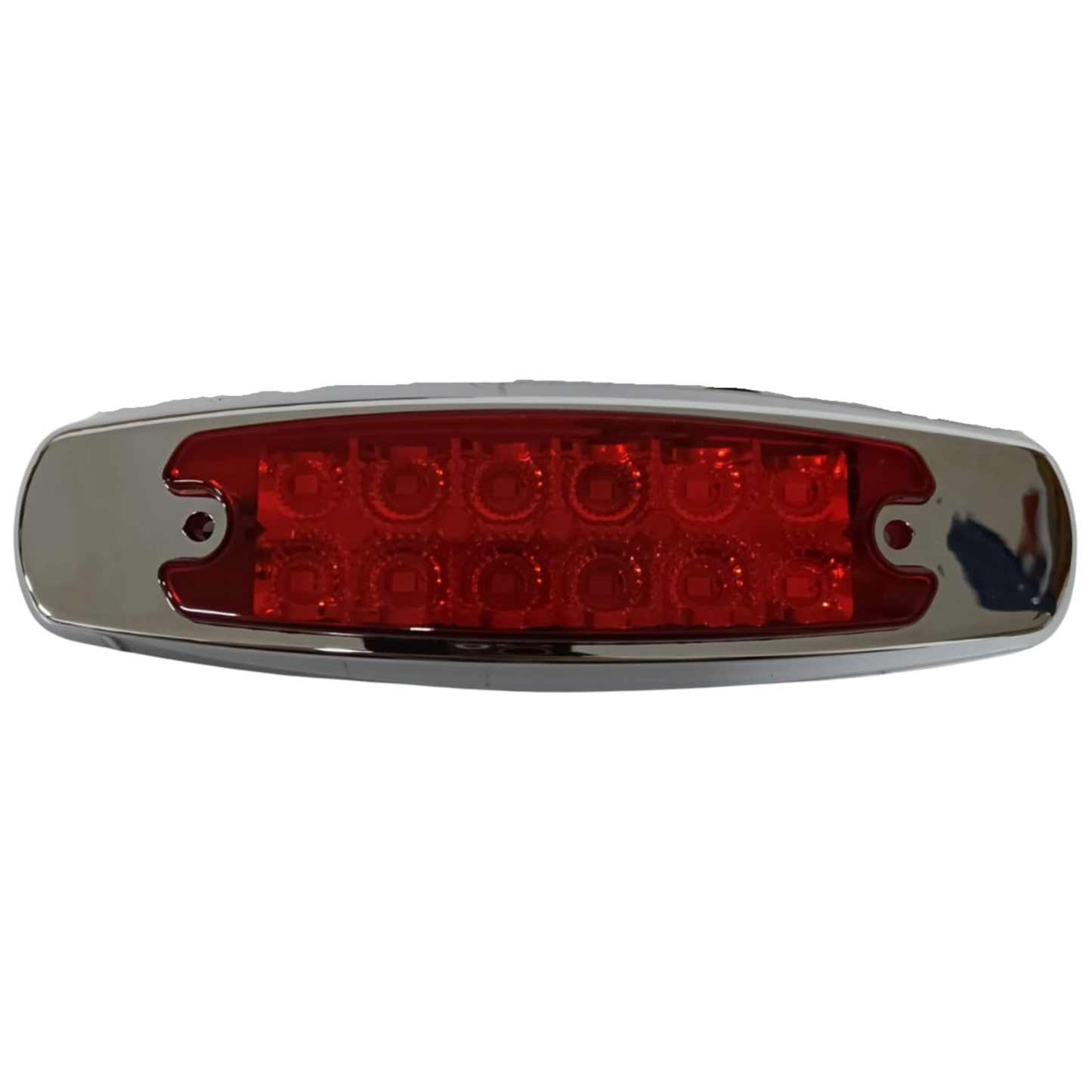 Plafón Rectangular Tipo Peterbilt "Perfil Alto" (Clásico) 12 LEDs Rojo - Funciones Stop y Cuarto