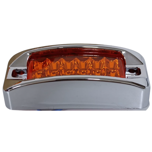Plafón Mini Rectangular LED Ámbar de 12 LED - Marcador Lateral de Alta Intensidad (Tipo 16036)