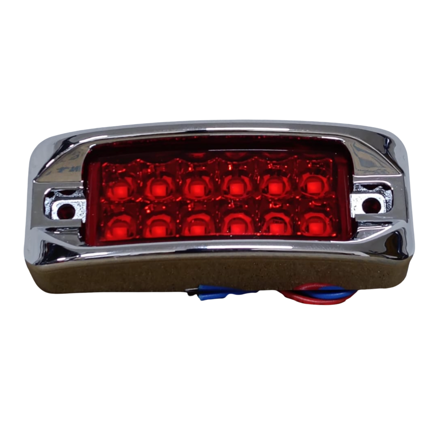Plafón Mini Rectangular LED Rojo de Alta Intensidad (12 Diodos) - Universal 12V/24V