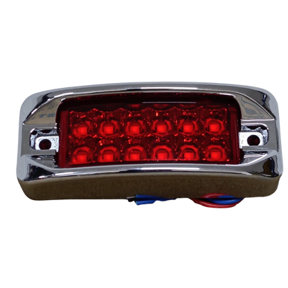 Plafón Mini Rectangular LED Rojo de Alta Intensidad (12 Diodos) - Universal 12V/24V