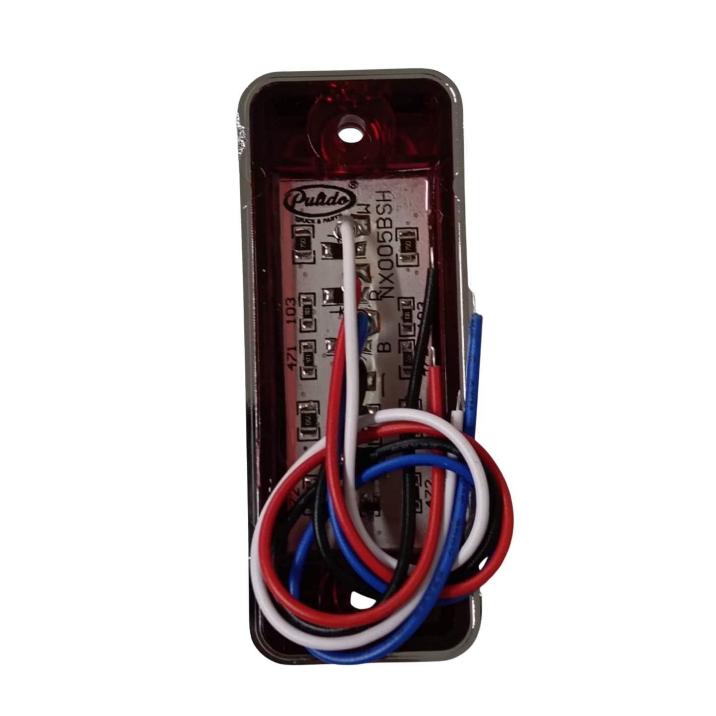 Plafón Mini Rectangular LED Rojo de Alta Intensidad (12 Diodos) - Universal 12V/24V