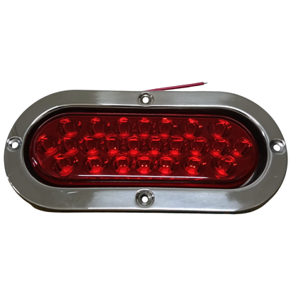 Plafón Ovalado 6" Rojo 24 LEDs (Stop / Cuarto / Direccional) - 15722