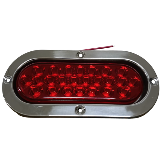 Plafón Ovalado 6" Rojo 24 LEDs (Stop / Cuarto / Direccional) - 15722