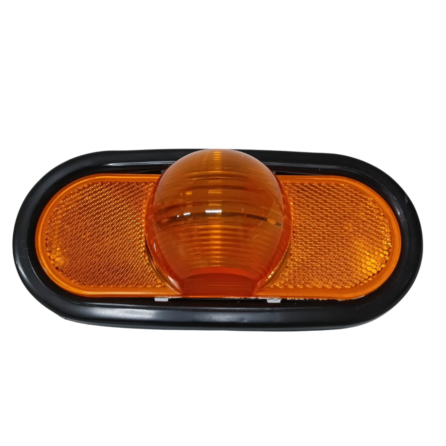 Kit Plafón Ovalado Ámbar con "Chipote" (Bola Central) - Luz Lateral Mid-Turn (Incandescente)