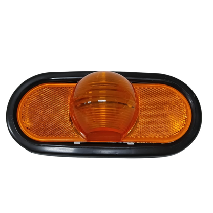 Kit Plafón Ovalado Ámbar con "Chipote" (Bola Central) - Luz Lateral Mid-Turn (Incandescente)