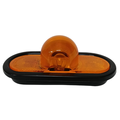 Kit Plafón Ovalado Ámbar con "Chipote" (Bola Central) - Luz Lateral Mid-Turn (Incandescente)