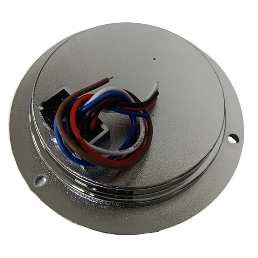 Plafón Redondo 4"- 26 LED Rojo con Base Cromada de Seguridad - 12V/24V