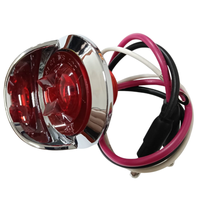 Plafón Marcador Redondo 1 ¾" LED Rojo con Bisel - Función Alta y Baja (12V/24V)