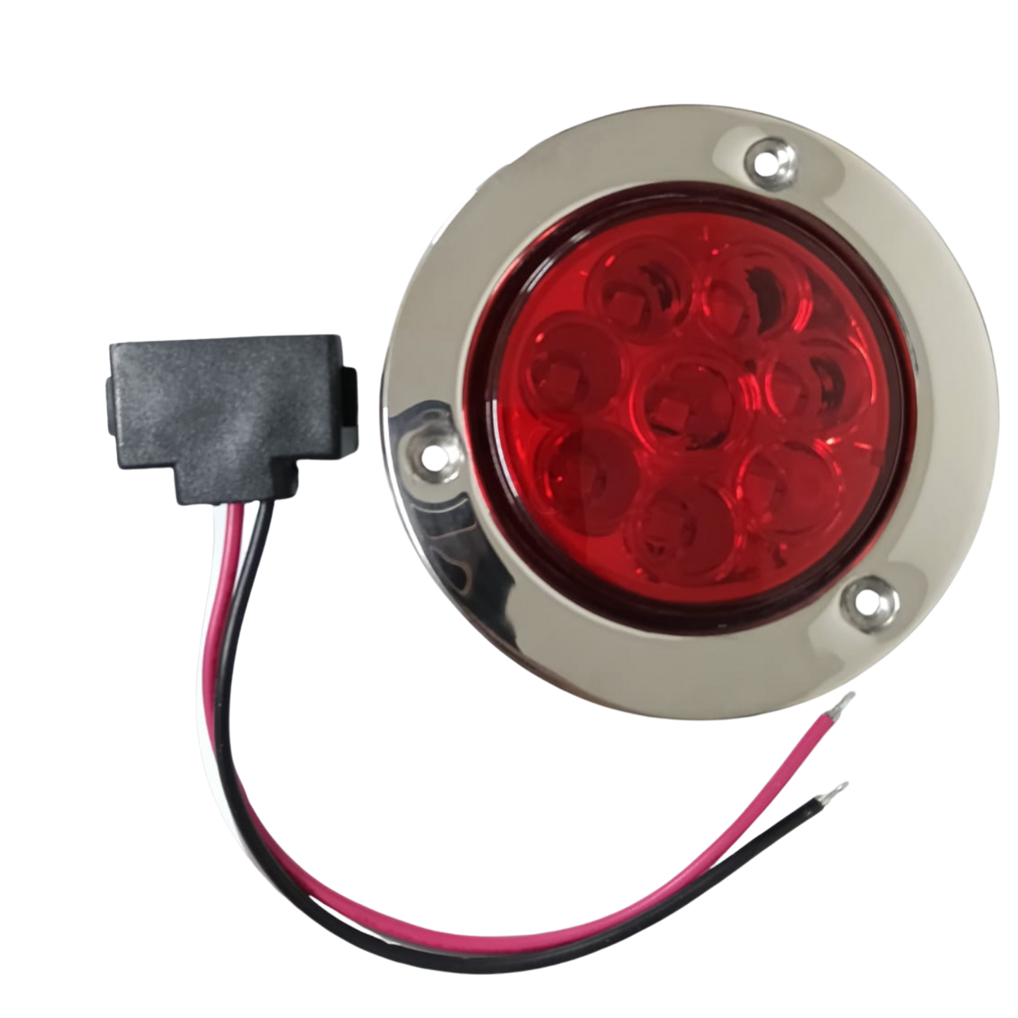 Plafón Redondo 2 ½" LED Rojo de Alta Visibilidad (8 Diodos) - 12V/24V