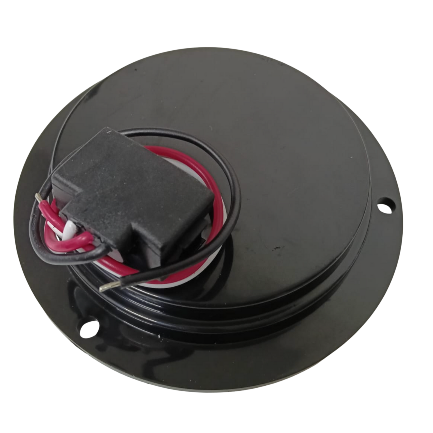 Plafón Redondo 4"- 9 LED Rojo con Base de Seguridad Negra - Montaje de Tornillo